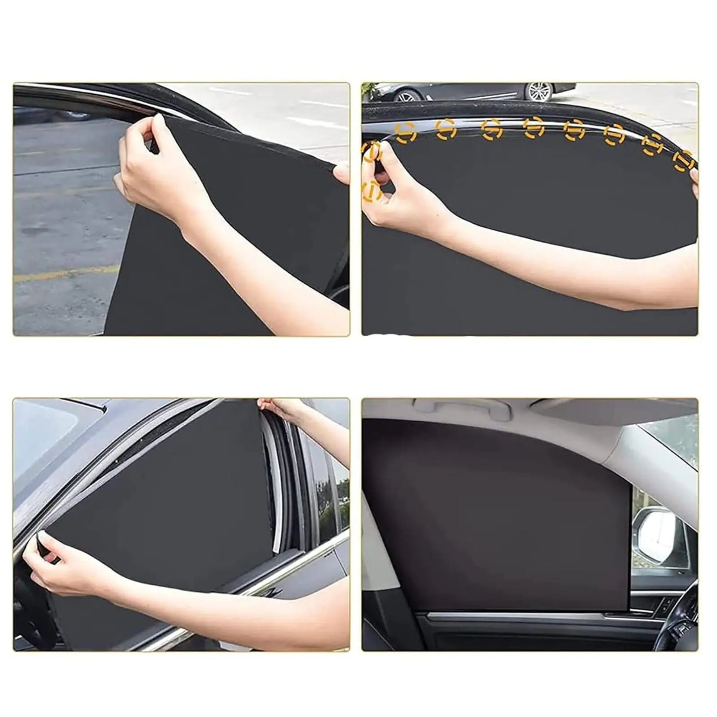 4-Pack Magnetic Car Sun Shades (UV Protection)