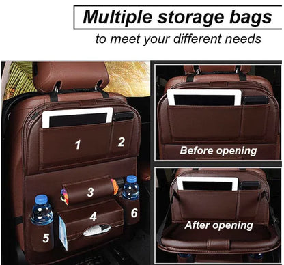 Car Seat Organizer with Foldable Tray Table