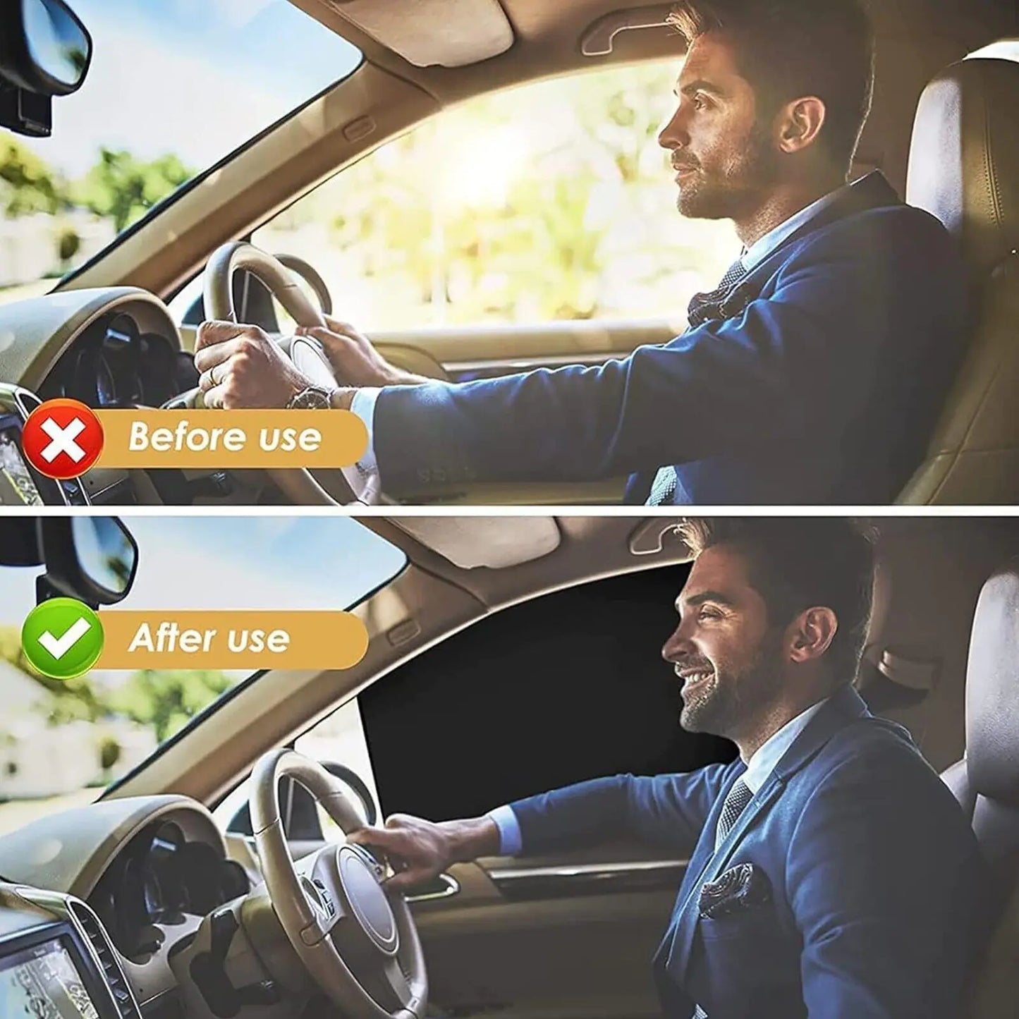 4-Pack Magnetic Car Sun Shades (UV Protection)