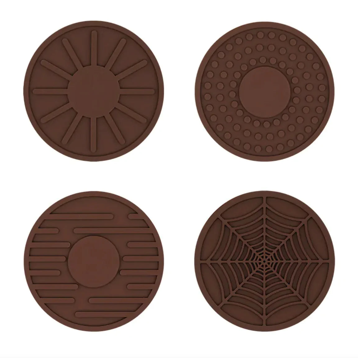 Round Silicone Non-Slip Cup Coaster (Set of 2)