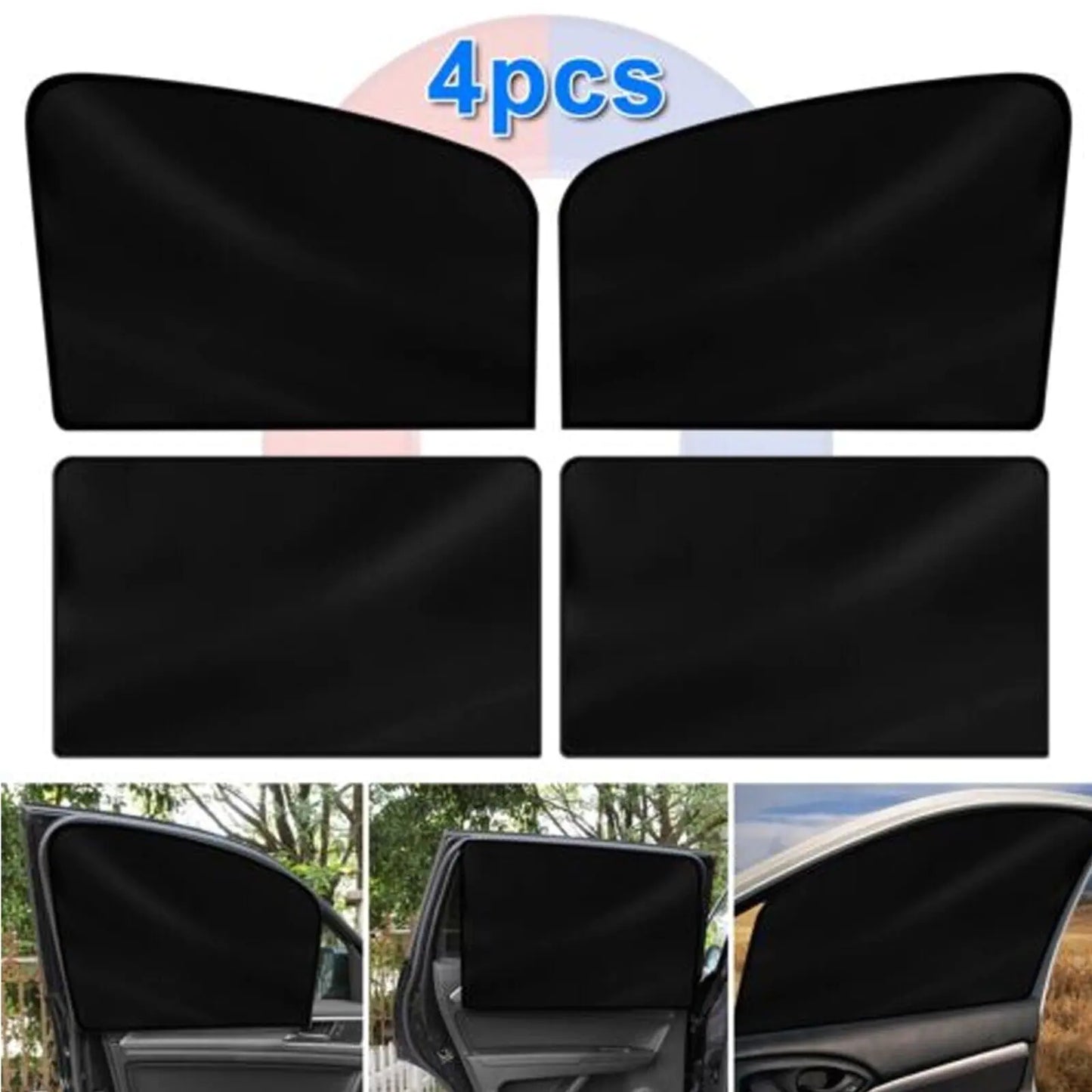4-Pack Magnetic Car Sun Shades (UV Protection)